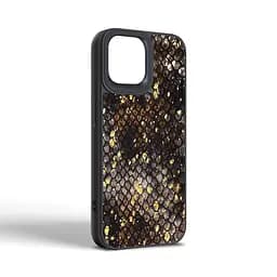 Кожаный чехол для Apple iPhone 14, Harder Nagas, черный, термополиуретан ТПУ + экокожа с имитацией кожи Наги, панель, защита корпуса, противоударный, микрофибра, рамка вокруг камеры, защита всего корпуса, (ARM76747) - мініатюра 2