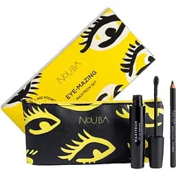 Подарочный набор Nouba Maxitech: Тушь для ресниц Экстрадлина 18 мл + Карандаш для контура глаз Matita Occhi Eye Pencil 1.1 г + Косметичка