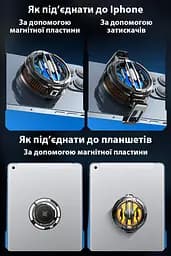 Кулер активне охолодження для телефону / планшета Memo CX07 c магнітним і механічним кріпленням Black (18517) - мініатюра 2