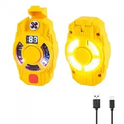 Электроимпульсная usb зажигалка дуговая с фонариком желтая D73-1-COB