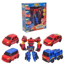 Трансформер 4 в 1, 4 машинки складываются в 1 трансформера, 24x9x27.5 см, Q1929