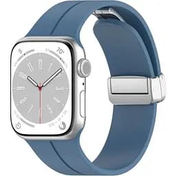 Ремінець DK CDK для Apple Watch 42mm (Series 10) Silicone Sport Magnetic (017247) (azure blue / silver)