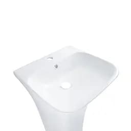 Умивальник підлоговий Qtap Crow 450x435x835 мм White + донний клапан PU02O, Білий - мініатюра 3