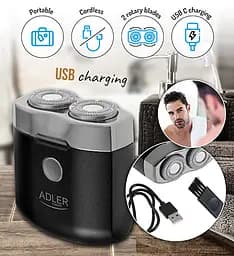 Дорожня бритва Adler AD 2936 на 2 головки з USB - мініатюра 2