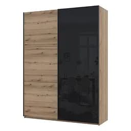 Шафа купе Doros G-Caiser Дуб Евок / Чорний 1 ДСП / 1 скло / 3 частини 180х60х240 (80737750)