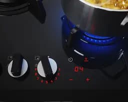 Варильна поверхня газова на склі Electrolux 60 см чугун електрон. керування Hob2Hood чорний - мініатюра 5
