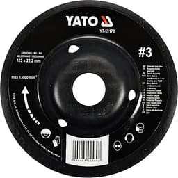 Диск-фреза шлифовальный Yato шероховатость №3 по дереву, ПВХ и гипсу 125 x 22.2 мм (YT-59170)