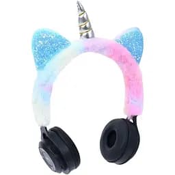 Наушники FG240430008Q, пластик, плюш, FM-радио, TF-слот, Bluetooth единорог с плюшевыми ушками разноцветные