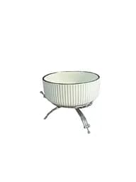 Керамічне блюдо 1568 S з рельєфом на сріблястій підставці 16,5 см