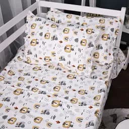 Простыня MirSon Lion 014 на резинке фланель 80x160 см (2200009655487)