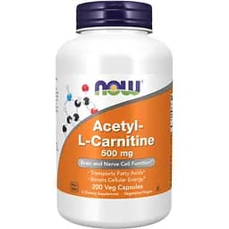 Ацетил-L Карнитин Now Foods Acetyl L-Carnitine 500 мг 200 капсул