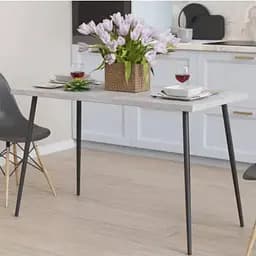 Кухонный стол Марсель 40 Ferrum-decor 75x120x70 Черный металл ДСП Бетон 16 мм (FRD-106761)