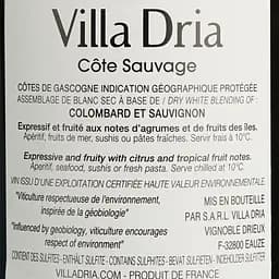 Вино Villa Dria Colombard-Sauvignon Igp Cotes De Gascogne, біле, сухе, 0,75 л (917839) - мініатюра 6