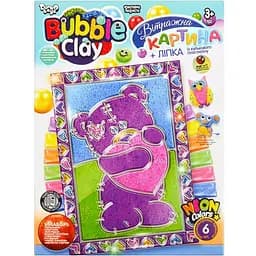 Набір креативної творчості Danko Toys Bubble Clay BBC-02-01U…-06U вітражна картина Ведмедик