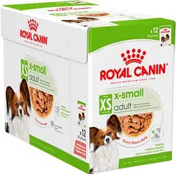 Вологий корм для дорослих собак мініатюрних розмірів Royal Canin X-Small Adult шматочки в соусі 1.02 кг (12 шт.  х 85 г)