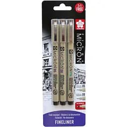 Набір лінерів Pigma Micron 2 шт (0.5/0.8) +1 ручка Micron PN в подарунок Чорний Sakura