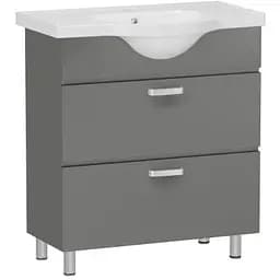 Тумба для підлоги RJ Aster-L з умивальником RJ Lotus RZJ200 55 см Сірий RJFU035-0155GRSET(RJFU035-0155GR + RZJ200) Сірий