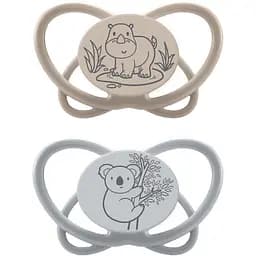 Пустушка Nip Мій метелик Зелена серія 0-6 міс. коричнева з сірим 2 шт. (38754-51)