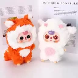 М'яка іграшка сюрприз у стилі Лабубу Baby Three Kawaii пухнастий брелок звірята 3й сезон - мініатюра 7