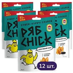 Набір слайсів курячих РябChick сушені з соєвим соусом 360 г (12 шт. х 30 г)