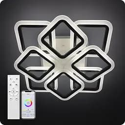 Люстра світлодіодна 517 Light 3color з пультом 144Вт Чорний (01753)