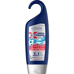 Гель для душу Eveline Men X-Treme Silver 3 в 1 антибактеріальний 250 мл
