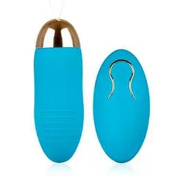 Віброяйце з пультом керування та USB зарядкою 10 режимів Блакитний