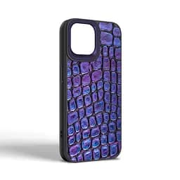 Кожаный чехол для Apple iPhone 15, Harder Kaiju Skin, синий, термополиуретан ТПУ + экокожа с эффектом текстуры монстра, панель, защита корпуса, противоударный, микрофибра, рамка вокруг камеры, защита всего корпуса, (ARM76835) - мініатюра 2