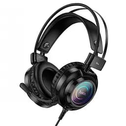 Игровые геймерские наушники для ПК с микрофоном и подсветкой Hoco W110 Черный