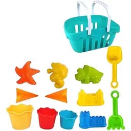Пісочний набір CH 8836 кошик з лопаткою, грабельками та формочками для захопливих ігор у пісочниці