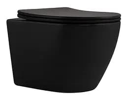 Унитаз подвесной Qtap Robin New Ultra Quiet, с сиденьем Slim Duroplast/Soft-close/Quick Release QT13332381АSMB