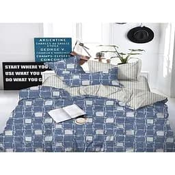 Комплект постільної білизни TAG Tekstil з компаньйоном Євро Синій 000142398 (S322)