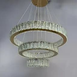 Люстра лед криштальна Linisoln 7201-F H 650+450+250 FG метал, кришталь LED 3 лампи - мініатюра 2
