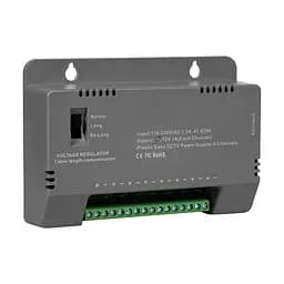 Блок живлення Kraft KRF-1208B (8CH) 96W, 8 каналів навантаження, 12V/1A на 1 канал, з регулятором напруги для компенсації довжини кабелю (43-00145)