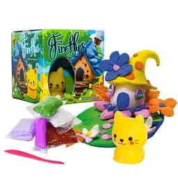 Набор для творчества "Fireflies - котенок" Strateg 30411 светильник, масса для лепки