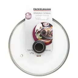 Кришка для сковорідки Fackelmann скляна з металевим обідком D 24 см (9937)