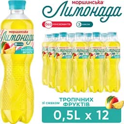 Напій Моршинська Лимонада Тропічні фрукти середньогазований 0.5 л - мініатюра 6