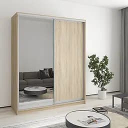 Шафа-купе дводверна MebelStar Стандарт AL ДСП/Дзеркало 170x60x210 см Дуб сонома (MBS-2430)