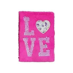 Блокнот А5 80 арк. хутряна обкладинка Серце Love клітинка в асортименті