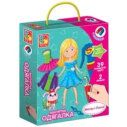 Детская магнитная одевалка "Меган и Полли" Vladi Toys VT3702-11, 39 магнитных элементов