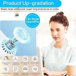 Портативний шийний вентилятор Bladeless Neck Cooler T36 з 3 швидкостями та функцією hands-free - мініатюра 3