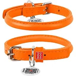 Нашийник для собак Waudog Glamour шкіряний з QR паспортом, круглий, XS, Д 6 мм, Дов 17-20 см (4820152565136)