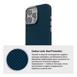 Карбоновый чехол для Apple iPhone 16 Pro Max, LikeCarbon2 MagCase, синий, тонкий защитный чехол-панель из поликарбоната с магнитами N52, MagSafe, противоударный, совместим с беспроводной зарядкой, приподнятые края для защиты камеры, ArmorStandart (ARM88593) - мініатюра 7