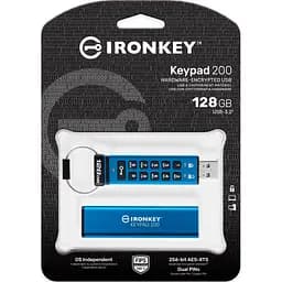 USB флеш накопичувач Kingston 128GB IronKey Keypad 200 AES-256 Encrypted Blue USB 3.2 (IKKP200/128GB) - мініатюра 6