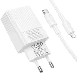 МЗП Borofone BAS73A Source PD20W (1USB-C) + кабель Type-C to Lightning White - мініатюра 4