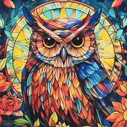 Алмазная мозаика Strateg ПРЕМИУМ Витражная мудрость размером 30х30 см не полная выкладка (DEEX16281)