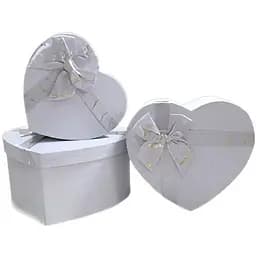 Набор подарочных коробок UFO 5039-083 Silver Heart 3 шт. (5039-083 Набор 3 шт SILVER HEART серд.)