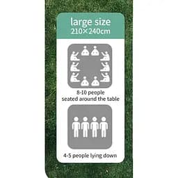 Килимок для пікніка Naturehike 210x240 CNK2350WS010, бежевий з котами - мініатюра 3