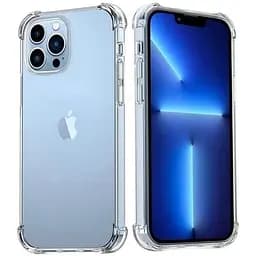 Силіконовий протиударний чохол Case панель + скло 9Н на Iphone13 pro max прозорий (567567567)