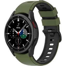 Ремінець для Samsung Galaxy Watch 7 - зелено-чорний ширина кріплення 20мм силікон Watchbands Ricco (W47-9WBWB69043774)